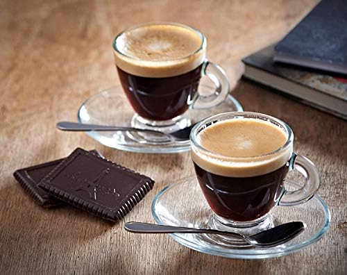 BOHEM'S Espresso Cups, 3.2 oz Small Demitasse Clear Glass Espresso