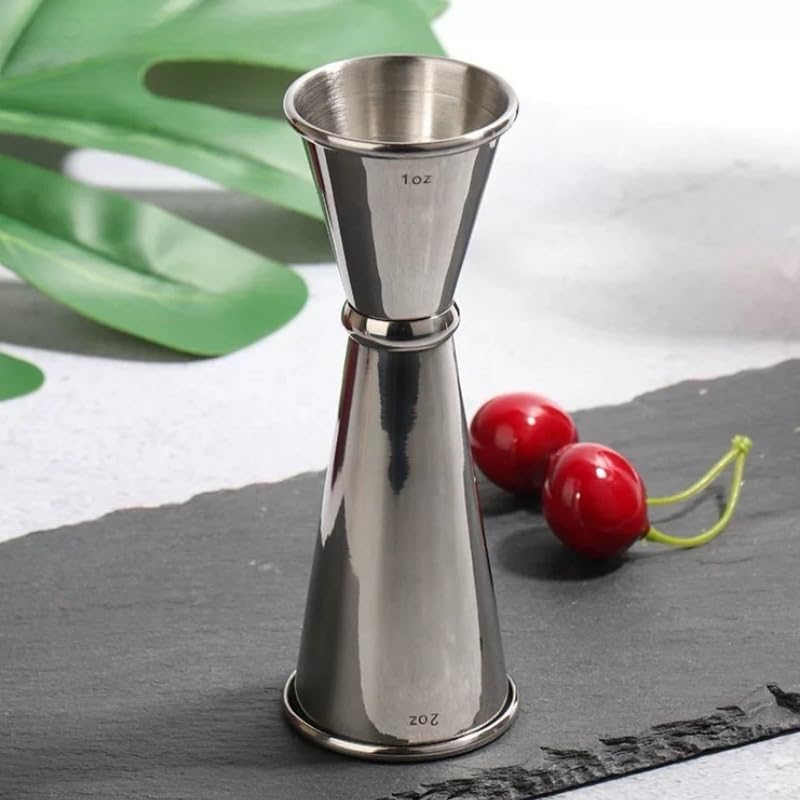2-Piece Dual-Sided Bartending Jigger Set - 1oz & 2oz Measured