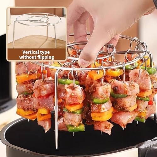 Air Fryer Grill Skewer Rack, 30 Stainless Steel Skewers