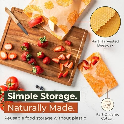 8 Pack Reusable Beeswax Food Storage Bags