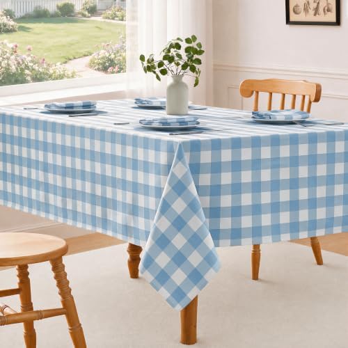 Veblandy Checkered Tablecloth Rectangle Waterproof Gingham Table Cloth