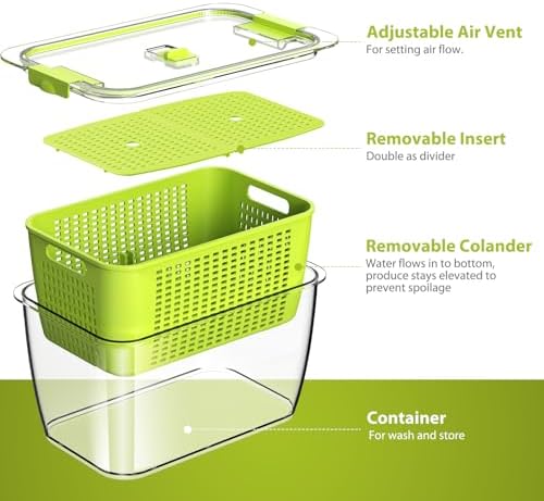 LUXEAR Fresh Produce Saver, 3-Pack, BPA-Free