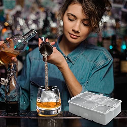 Nax Caki Large Ice Cube Tray with Lid, Stackable Big Silicone Square