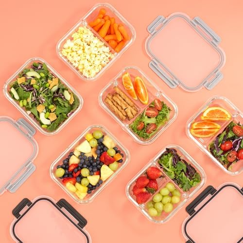 JoyJolt 5 Pack 35oz Glass Food Storage Containers with Lids