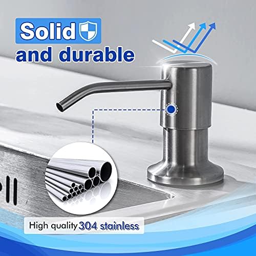 WEWE Built-in Kitchen Sink Soap Dispenser, Stainless Steel