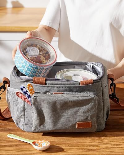Metahom Ceramic Bowls with Lids Set of 4, Microwave Safe Soup Bowls