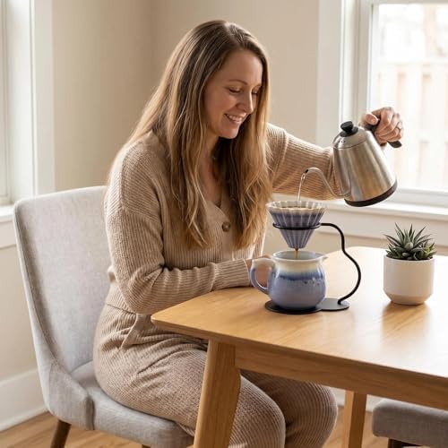 Pour Over Coffee Maker Set, 13.5oz Ceramic Coffee server Purple