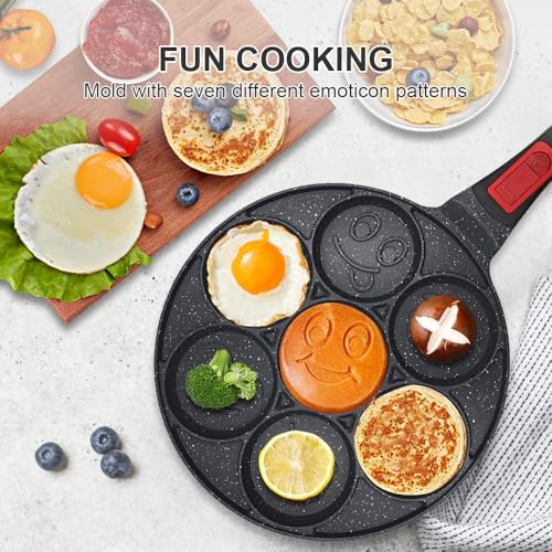RANX INGST Pancake Pan 7 Holes Induction, Non Stick Mini Crepe Pan