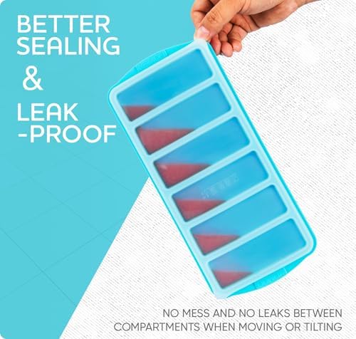 1/2 Cup Silicone Freezer Tray With Lid - Silicone Freezer Molds 2-Pack
