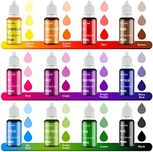 Food Coloring Set, 12 Colors, 0.35 Fl. oz Bottles
