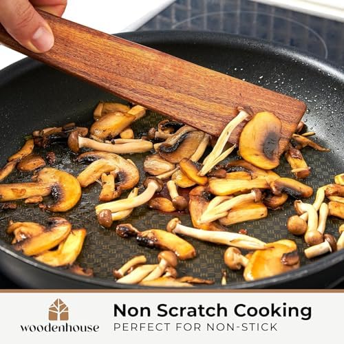 12-Inch Teak Wood Spatula and Ladle Set