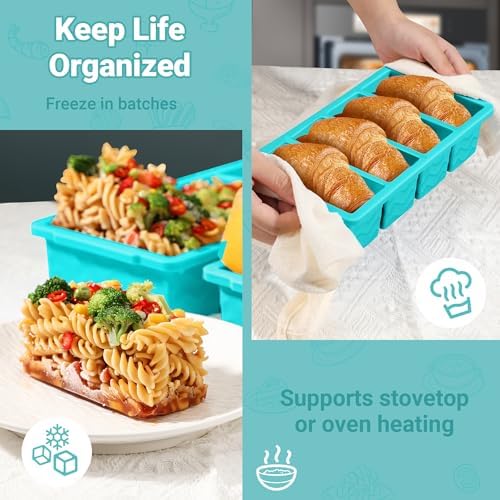 Doasuwish Silicone Freezer Tray for Soup with Lid – 1-Cup Soup
