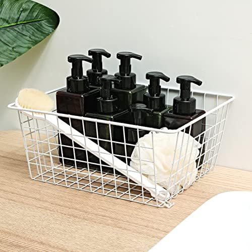 14" Upright Freezer Storage Baskets, White, Set of 4