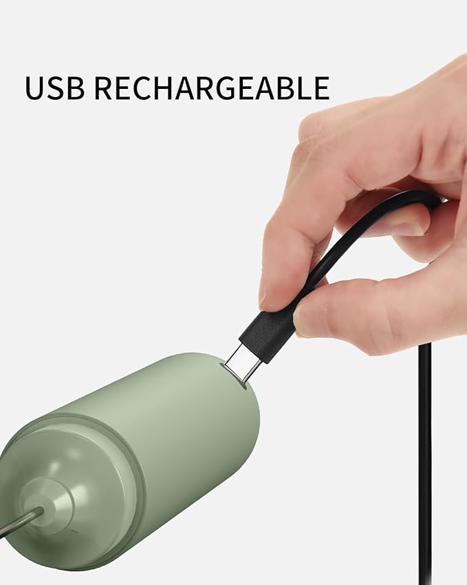 CIRCLE JOY Rechargeable Milk Frother Hanheld, Dual Ring Electric Coffee Frother - Image 3