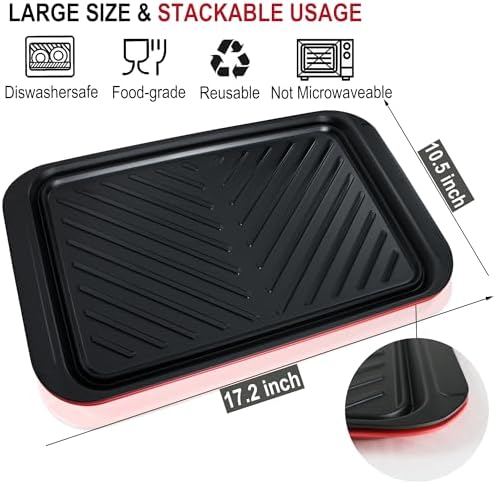 Czlizdyt Grilling Prep and Serving Tray, Dishwasher-Safe, 2-pcs Set