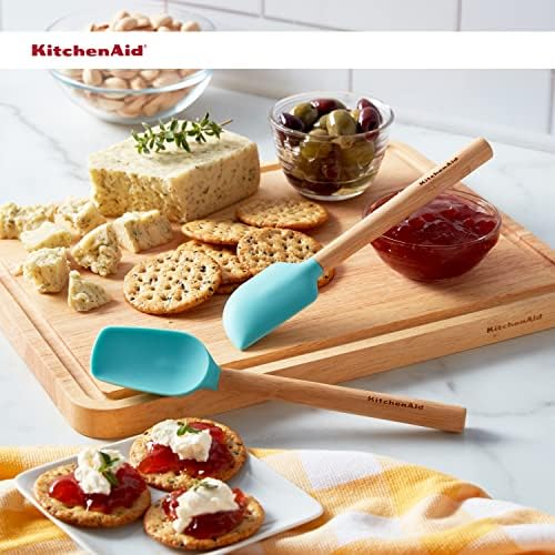 KitchenAid Bamboo Wood Handled MINI Spatula Set with Silicone Head