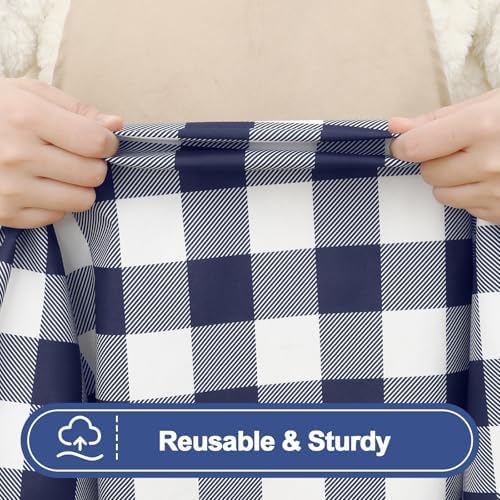 Smiry 6 Foot Picnic Table Cloth 2 Pack, Elastic Fitted Polyester