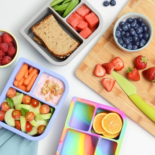 PrimaStella Snacktainer Silicone Bento Box - Leak-Proof Lunch Box for