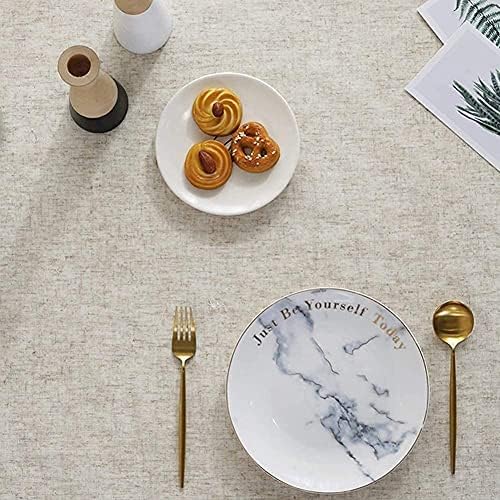 meioro Rectangle Linen Fabric Table Cloth 47 x 63 Inch - Dining Room