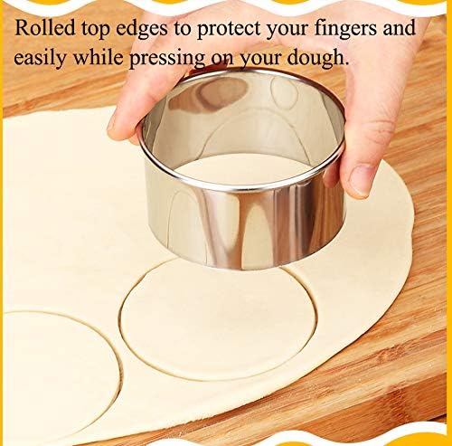 9 Pieces Stainless Steel Cookie Cutter Set Biscuit Plain Edge Round Cutters - Image 6