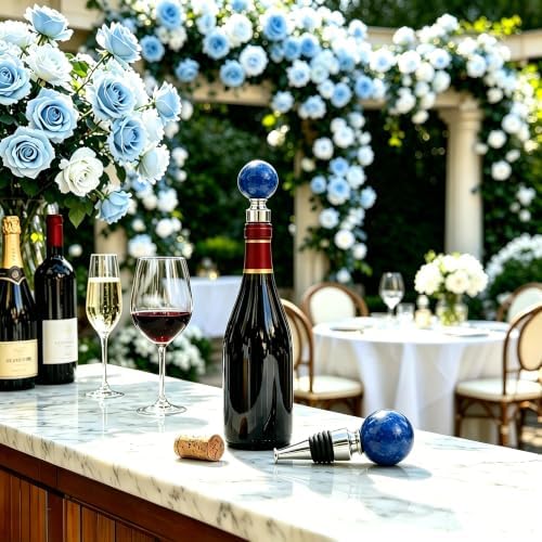 Homestia Wine Bottle Stopper, Reusable Wine Stopper, Blue Gemstone