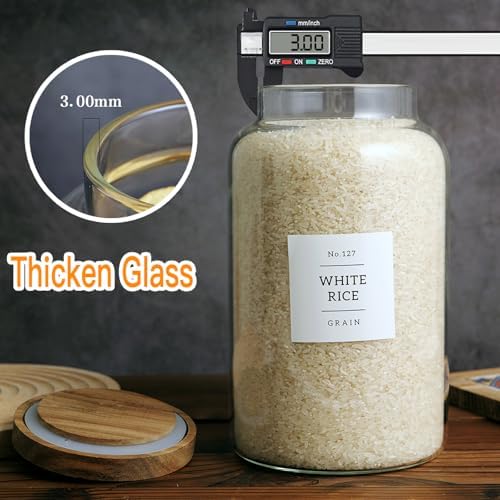 CZHQSMZ Set of 2 98 Fl Oz Glass Food Storage Jars