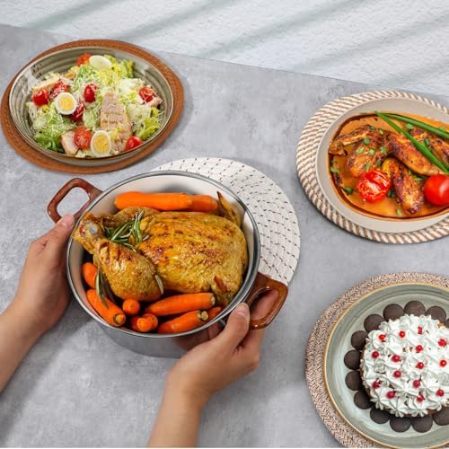 6 Pcs 9.6 Inch Trivets for Hot Dishes with with Storage Basket, Hot