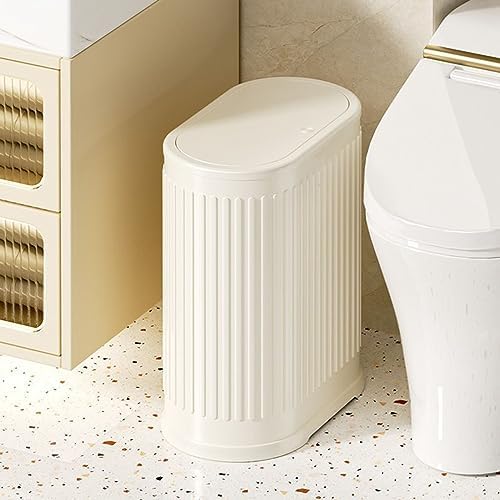 1.6 Gallon Slim Bathroom Trash Can with Lid
