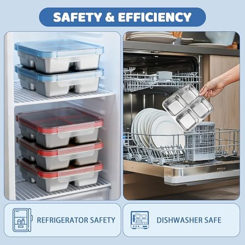 3 Pack Stainless Steel Snack Containers with Lids 25 oz