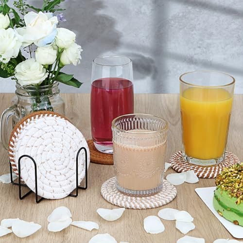 Coasters for Drinks, Coasters Set of 4 - Color, 8 Pack Coaster Set