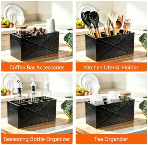 Kitchen Utensil Holder,Countertop Utensil Organizer Pine X-Pattern