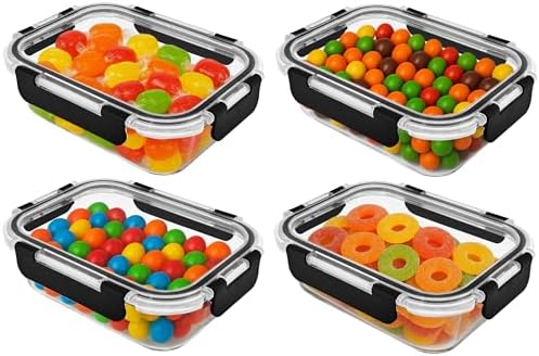 Glass Food Storage Containers Bowls with Airtight Snap Locking Lids