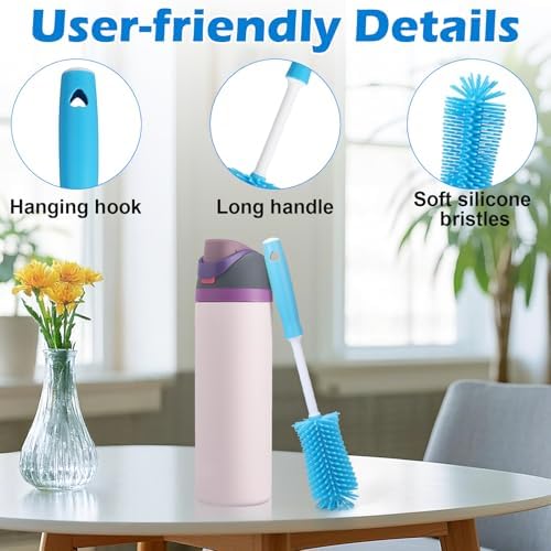 Palksky Water Bottle Cleaning Brush Kit, Brush & Straw Cleaner for