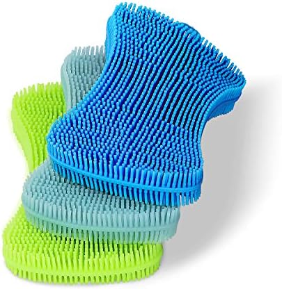 Geloo.Silicone Sponge Dish Brush, 3 Pack