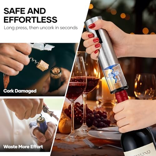 Crenova Electric Wine Opener, Rechargeable Wine Bottle Corkscrew