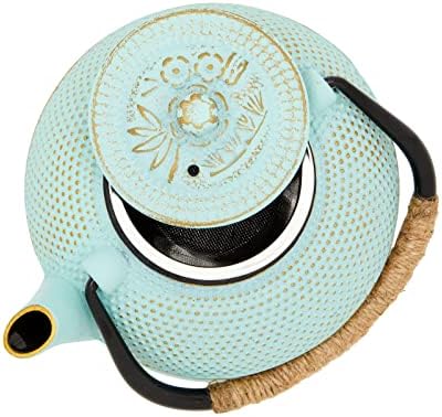 Juvale Cast Iron Tea Kettle with Infuser - Green, 18 oz/500 ml