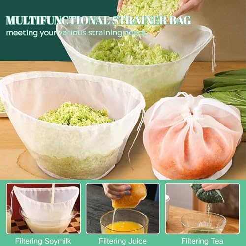 Cheese Cloths for Straining– Reusable Filter Bags Ultra-Fine Mesh
