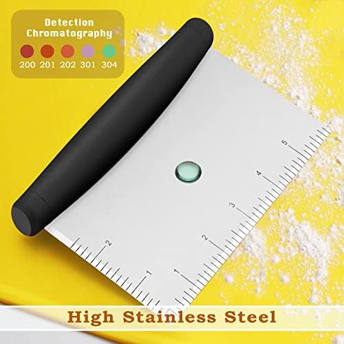 HaSteeL 2Pcs Bench Dough Scraper, Stainless Steel Griddle Chopper