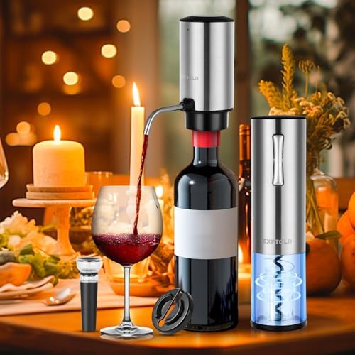 Electric Wine Opener Gift Set - Rechargeable Wine Bottle Opener, Wine