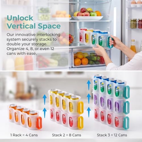 3 Pack Can Organizer for Fridge Stackable Soda Can Storage Rack
