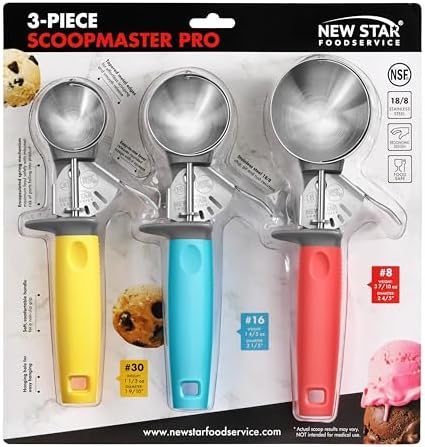New Star Foodservice Thumb Press Food Disher/Ice Cream Scoop, 3-Pack