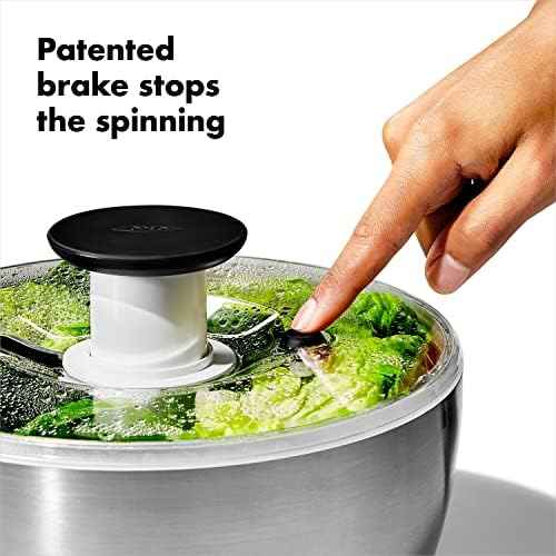 OXO Good Grips Stainless Steel Salad Spinner, Vegetable Washer