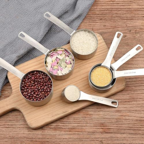Measuring Cups Set, 18/8 Stainless Steel Measuring Cups Set with