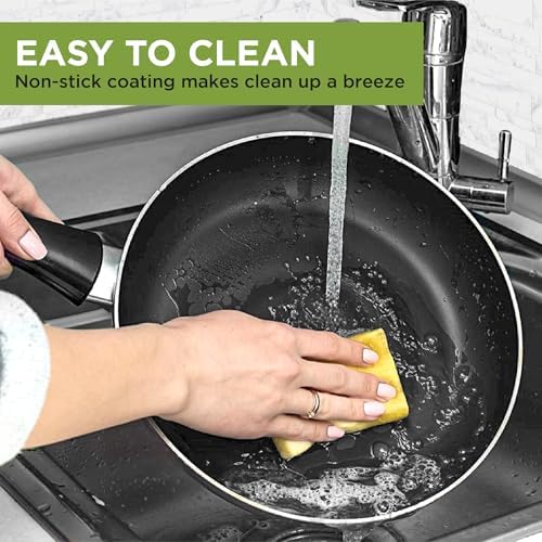 Ecolution Easy Clean Ceramic Nonstick Cookware Set, Dishwasher Safe