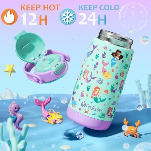 Fimibuke 18oz Kids Water Bottle Insulated Stainless Steel Toddler Cup