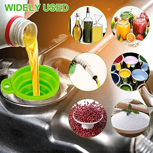 Kitchen Funnel Set 7 Pack, Collapsible Silicone Funnel for Filling