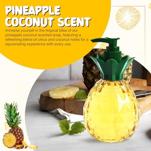 SIMPLE PLEASURES Pineapple Coconut Hand Soap Dispenser, BPA Free