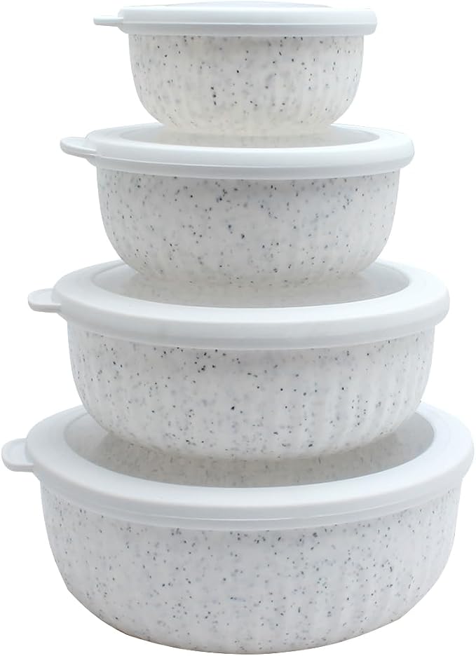 COOK WITH COLOR Prep Bowls with Lids- Wide and Deep Nesting Plastic Small by CookwithColor