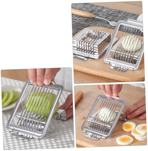 Xmas Stainless Steel Egg Slicer with 8 Cutting Wires, Silver