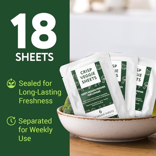 IMPRESA Produce Keeper Food Storage Sheets, Pack of 18